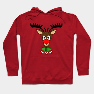REINDEER Merry Christmas Green Red Sweater Hoodie